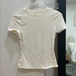 Elegant Cream Short Sleeve Women's Tee